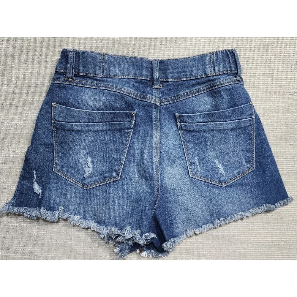 Sincerely Jules Womens Distressed‎ Denim Shorts Medium Wash High Rise Size 9/29